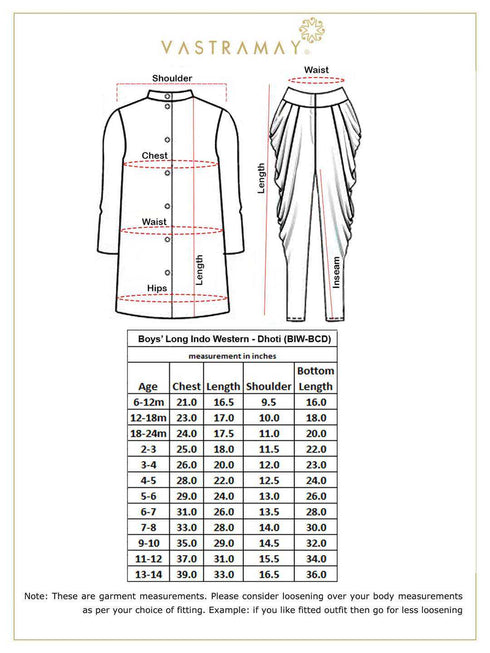 Boy's' Blue And Maroon Silk Blend Indowestern Sherwani And Dhoti Set